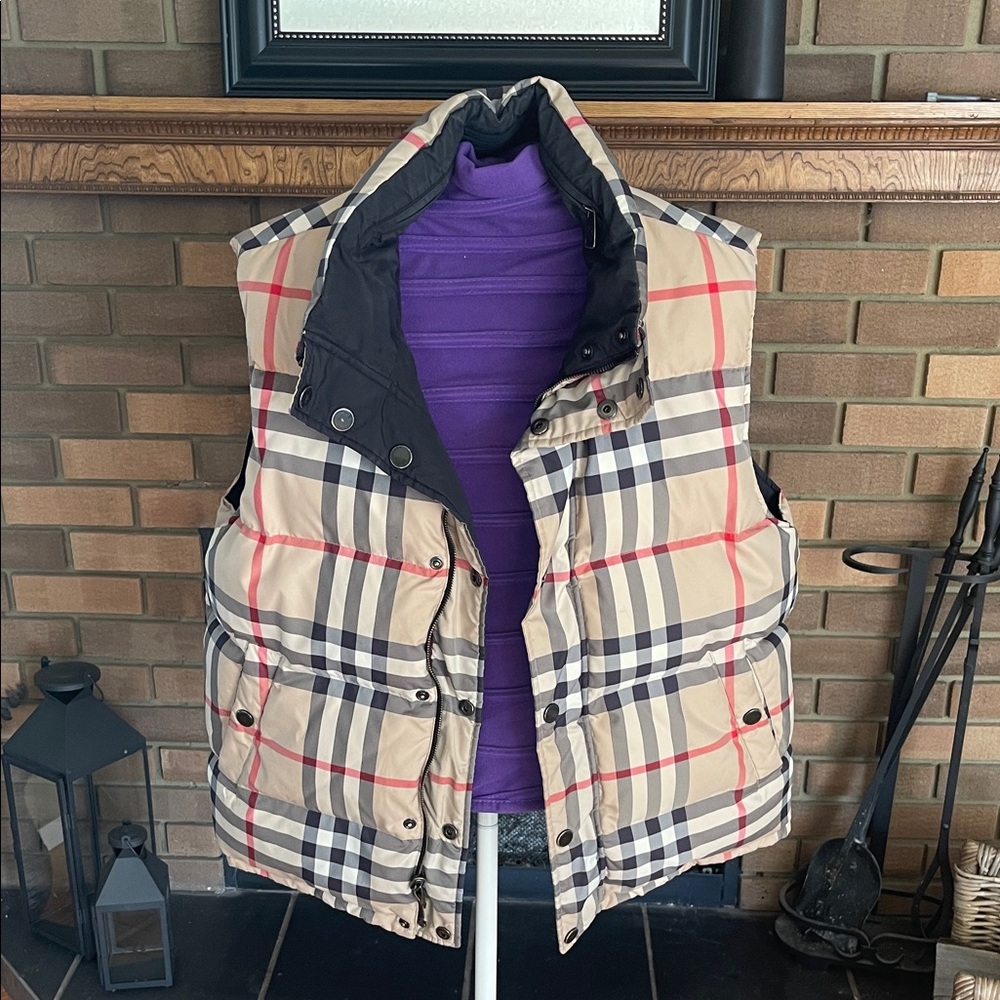 Burberry Beige Checkered Vest